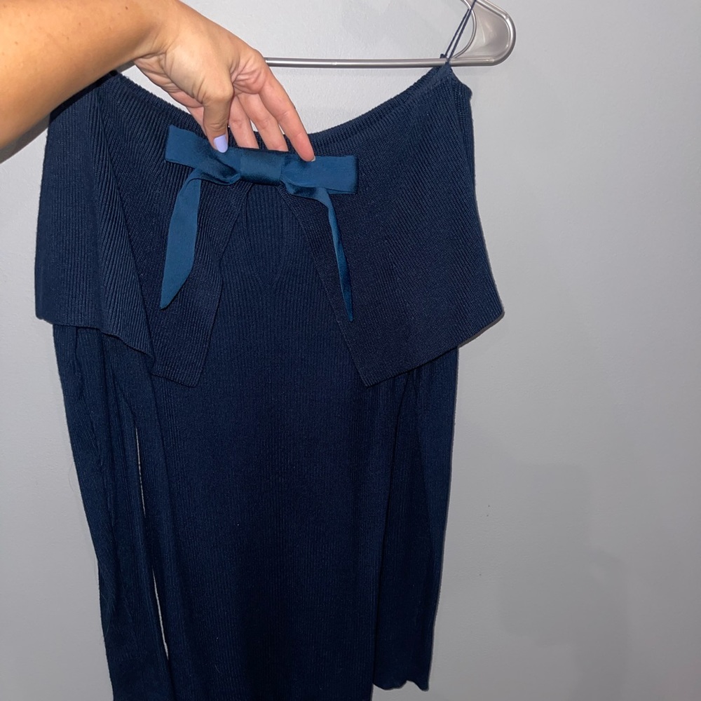 WHBM Ribbed Bow Back Sweater